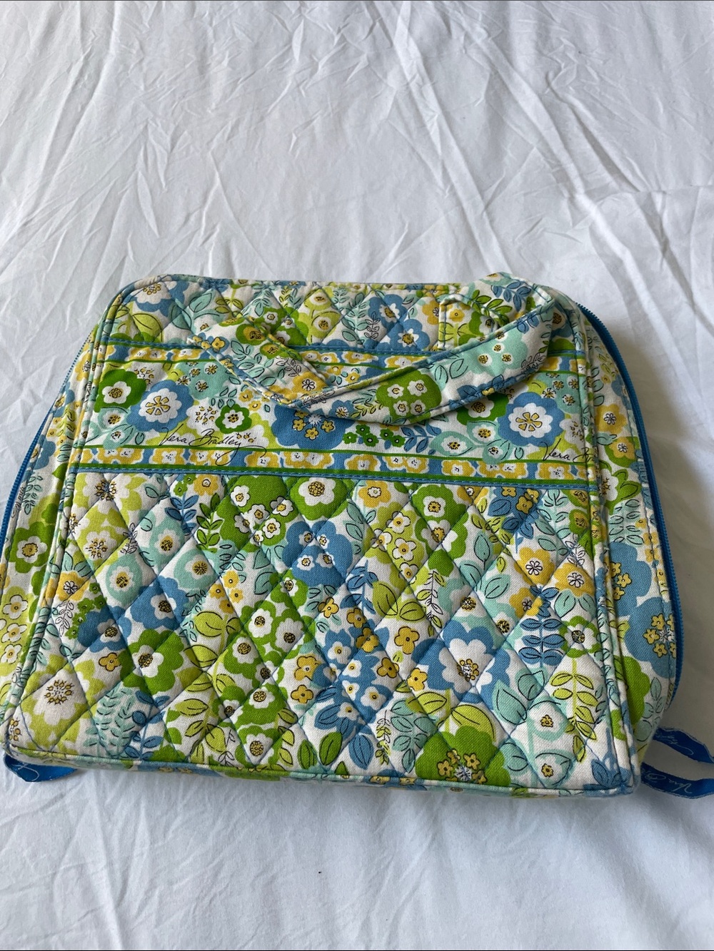 Vera Bradley Quilted Floral Tech Bag in Blue, Green & Yellow